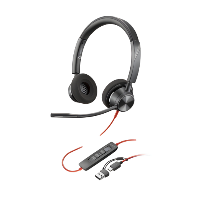 Poly Blackwire 3320 Stereo USB-C + USB-C/A Adapter