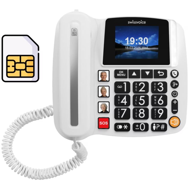 Swissvoice Xtra 4G 1650 SIM-enabled landline telephone