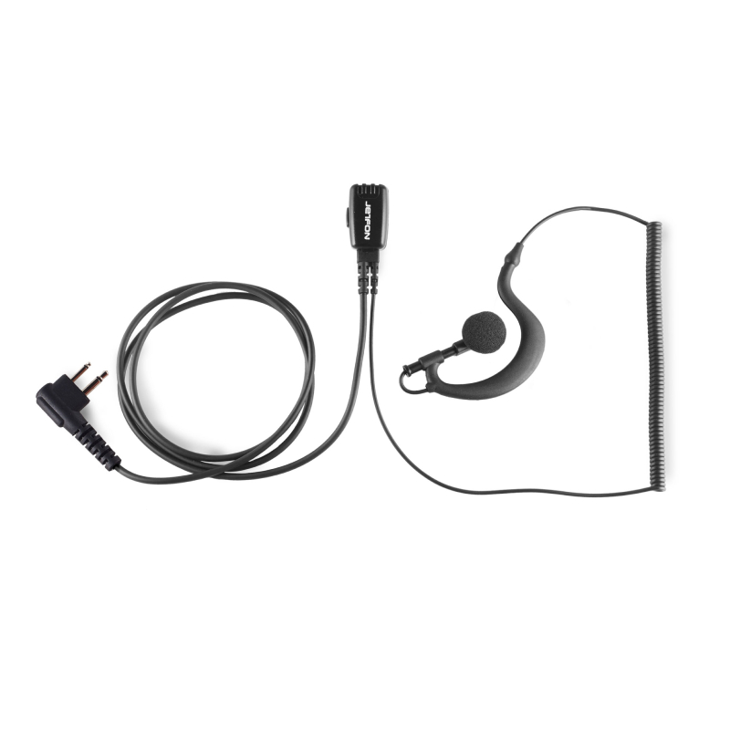 G-Shaped earpiece with PTT for 2-Pin Motorola Radios