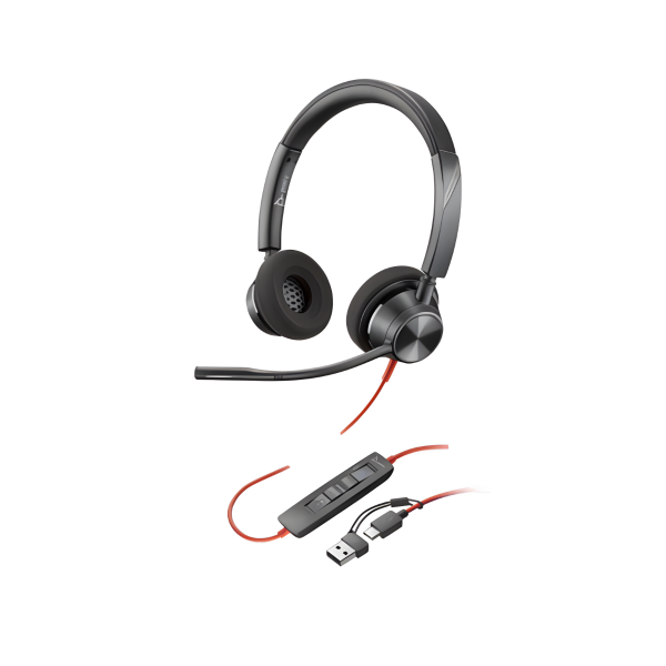 Poly Blackwire 3320 Stereo Teams USB-C + USB-C/A Adapter