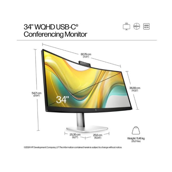 HP Series 5 Pro 534pm WQHD USB C Curved Monitor
