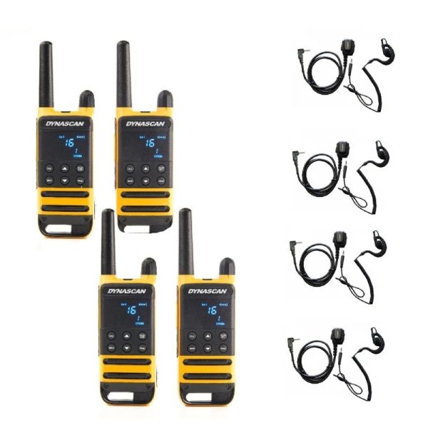 Pack 4 Dynascan P19  + 4 interchangeable hook earphones