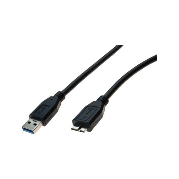 USB-A to micro B 3.0 cable, black