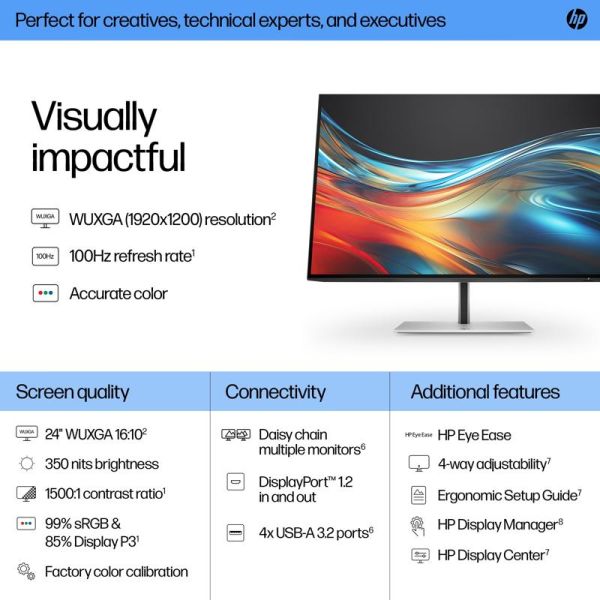 HP 7 Series Pro 24'' WUXGA Display - 724pn