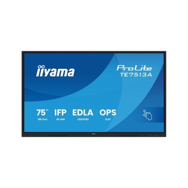 iiyama ProLite TE7513A-B2AG 75 Inch 4K Interactive Touch Display Front View