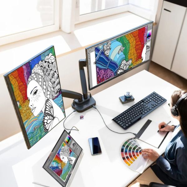 JTSA302 Dual-Monitor Mount with Docking Station