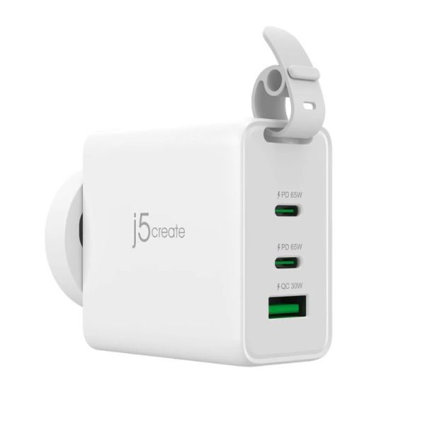 j5create JUP3565CV 65W GaN USB-C3-Port Travel Charger 