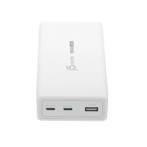 J5create JUP37185W 185W GaN PD 3.1 USB-C 3-Port Charger
