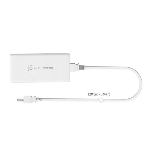 J5create JUP37185W 185W GaN PD 3.1 USB-C 3-Port Charger