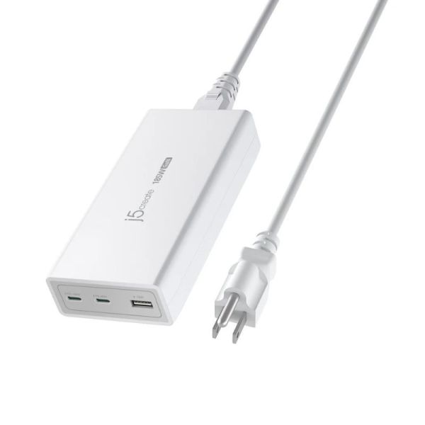 J5create JUP37185W 185W GaN PD 3.1 USB-C 3-Port Charger