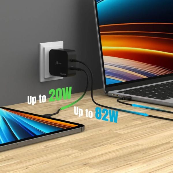 J5CREATE JUP25102 102W USB-C 2-Port Charger