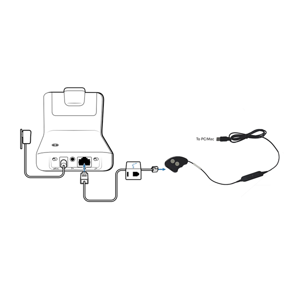 Cleyver- USB adaptor for RJ9 DECT headset 