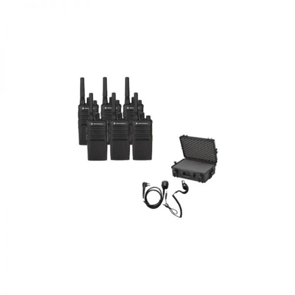 Motorola XT420 Six-Pack with PTT headsets and carrying case