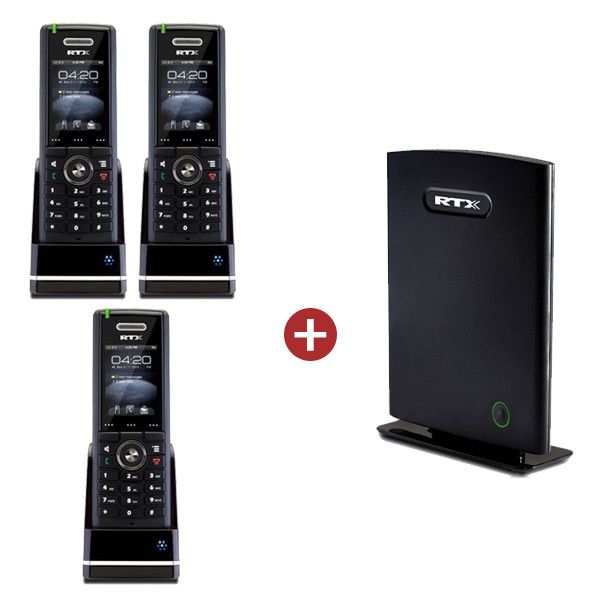 RTX8660 IP DECT Base Station + 3 RTX8630 Handsets