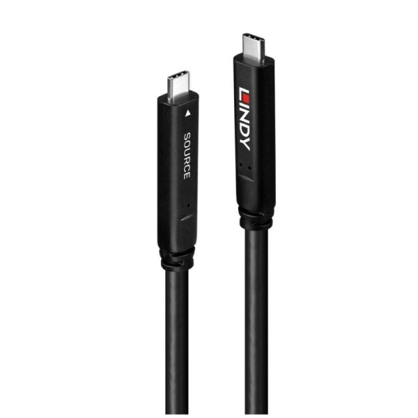 Lindy 10m USB 3.2 5Gbps & DP 1.4 Type C Fibre Optic Hybrid Cable