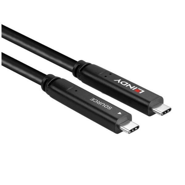 Lindy 10m USB 3.2 5Gbps & DP 1.4 Type C Fibre Optic Hybrid Cable
