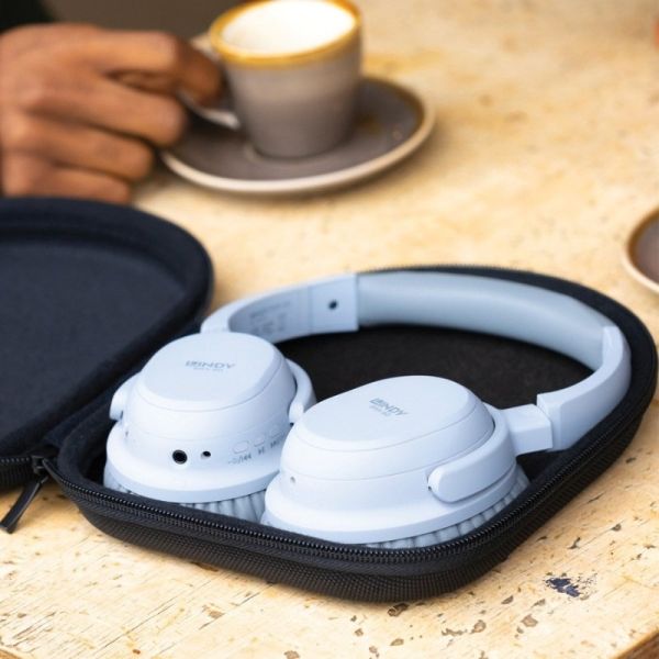 Lindy BNX-60 Wireless Active Noise Cancelling Headphones, Grey