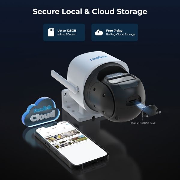 Reolink 2K TrackMix Auto PTZ AI WiFi Solar + 64GB