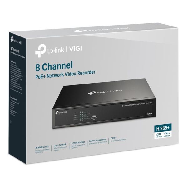 TP-Link VIGI NVR1008H-8P 8 Channel PoE+ Network Video Recorder