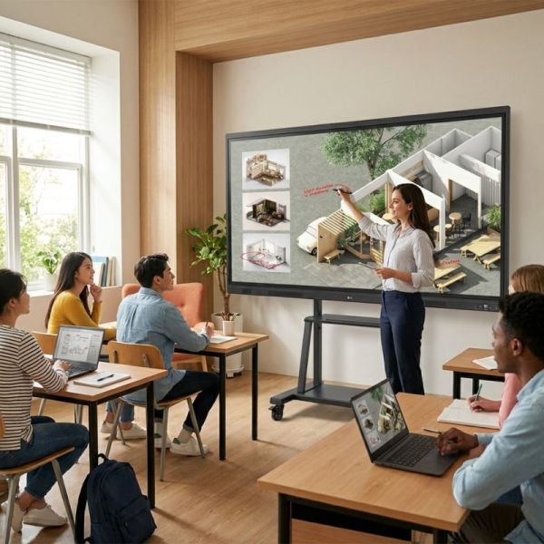 LG CreateBoard 55 inch interactive display in classroom environment