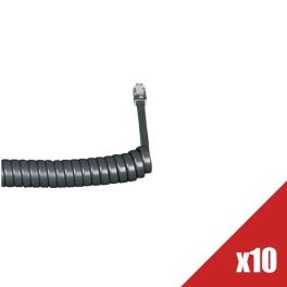 10 Coiled Handset Cords (Graphite)