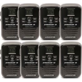 Dynascan 1D walkie-talkie 8-pack (black)