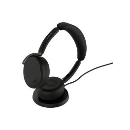 Jabra Evolve3 65 Flex UC headset with wireless charging pad
