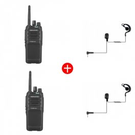Kenwood TK-3701DE + Ear Hook Kit - Twin Pack 