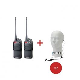 Mitex General DMR UHF Twin Pack + 1 Wire Earpieces