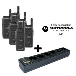 Motorola Wave TLK100 without charger Six pack + 1 year subscription + 6-Way Charger