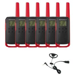 Motorola T62 (Red) Six Pack + D-Shaped Ear Pieces