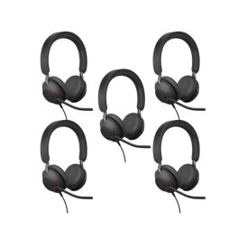 Pack of 5 wired headsets Jabra Evolve2 40 SE with USB-C/A MS Stereo