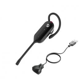 Professional in-ear DECT headset for mobile workers with push-to-talk function.