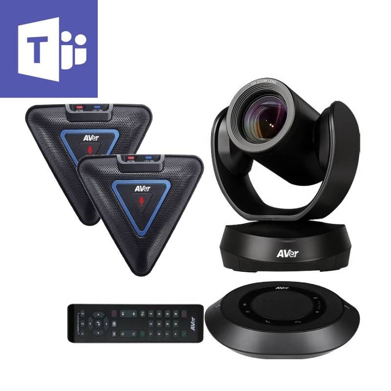 Aver VC520 Pro Teams with two expandable microphones