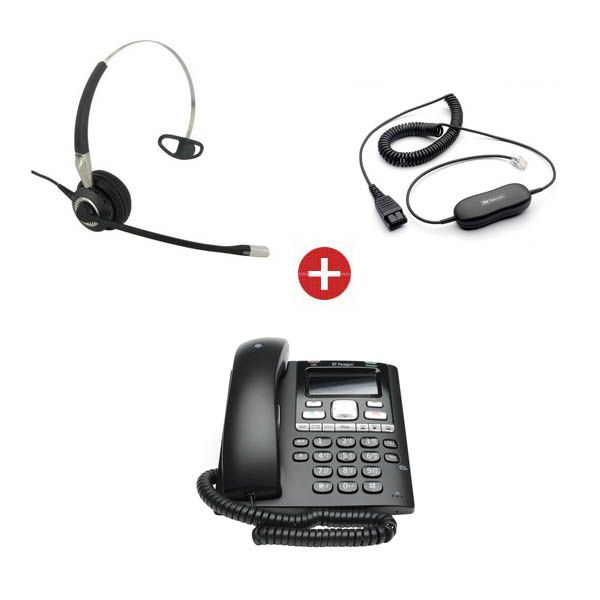 BT Paragon 650 Phone + Jabra BIZ 2400-II 3-in-1 Mono Headset + QD Cable