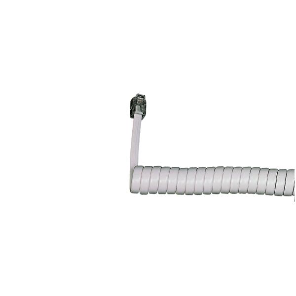Coiled Telephone Handset Cord (White)