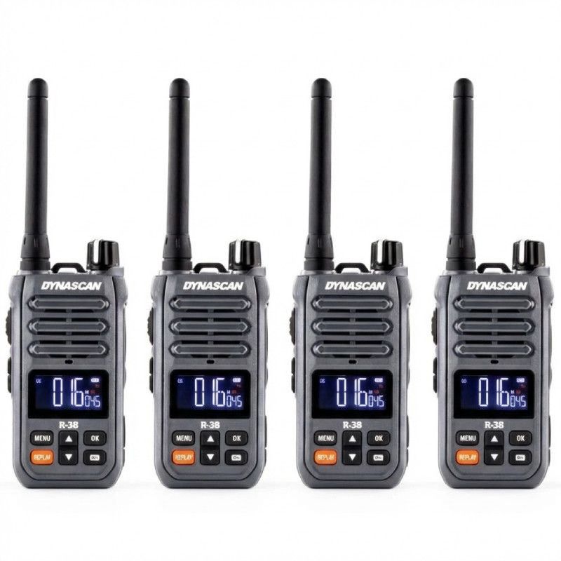 Set of 4 PMR446 Dynascan R38 walkie-talkies