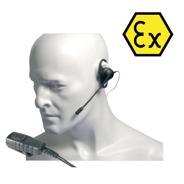 ATEX Approved D Earpiece with Boom for Entel HT