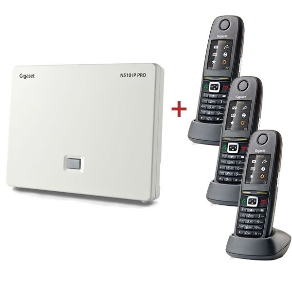 Gigaset N510 IP Pro DECT Base Station + 3 R650H Pro DECT Handsets