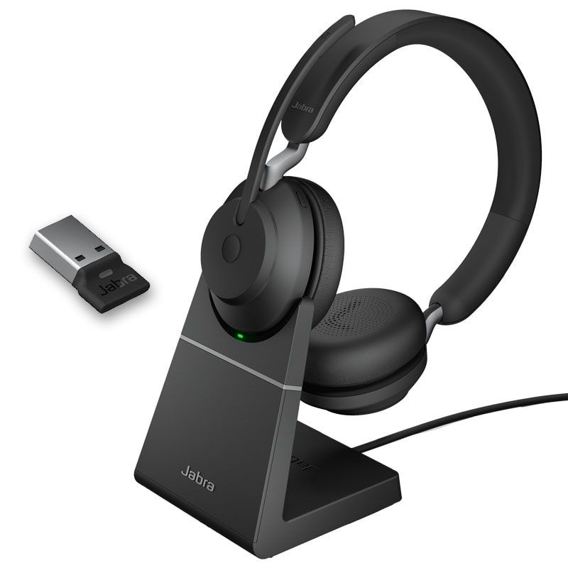 Jabra Evolve2 65 MS Stereo USB-A with charging stand - Black 