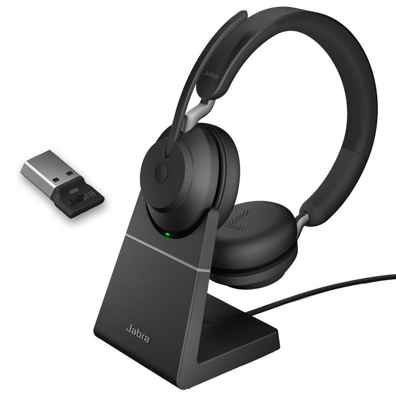 Jabra Evolve2 65 UC Stereo USB-A with charging stand - Black
