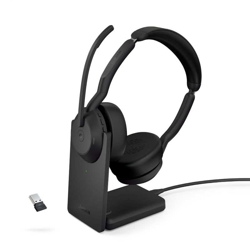 Jabra Evolve2 55 Link380 USB-A UC Stereo with Charging Stand