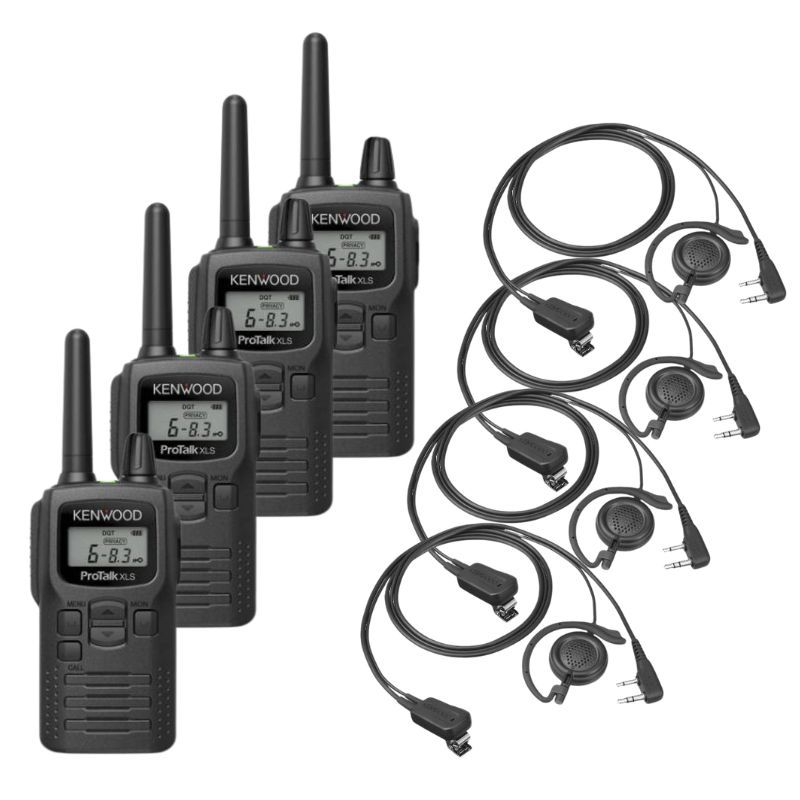 Pack 4x Kenwood PKT-300E + 4x Earloop Headset