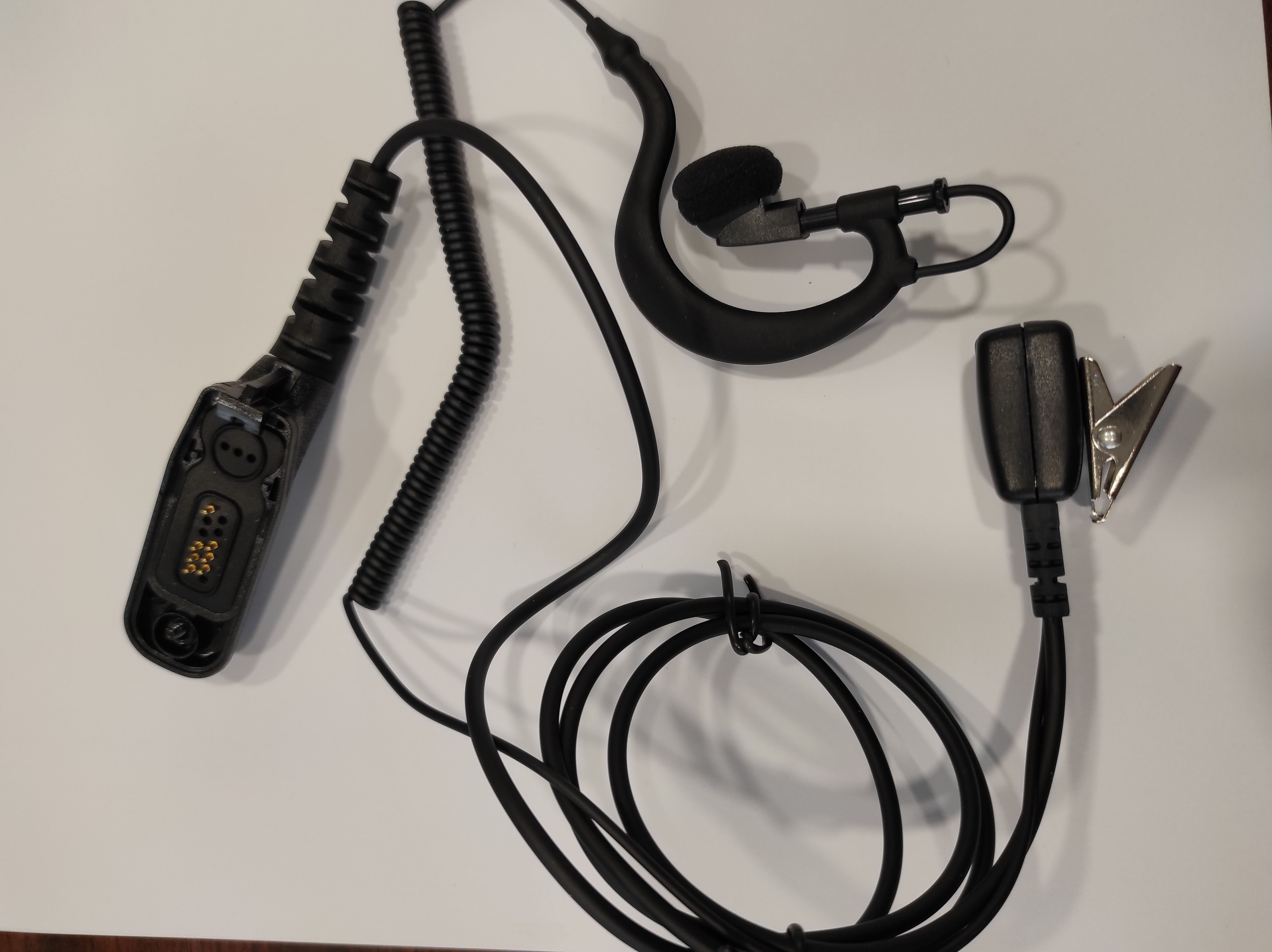 Curly wired micro-headset with M7 connector for Motorola DP4/3