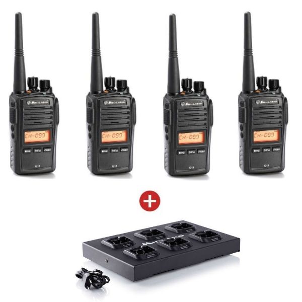 4 Pack Midland G18 + multiple charger C1251