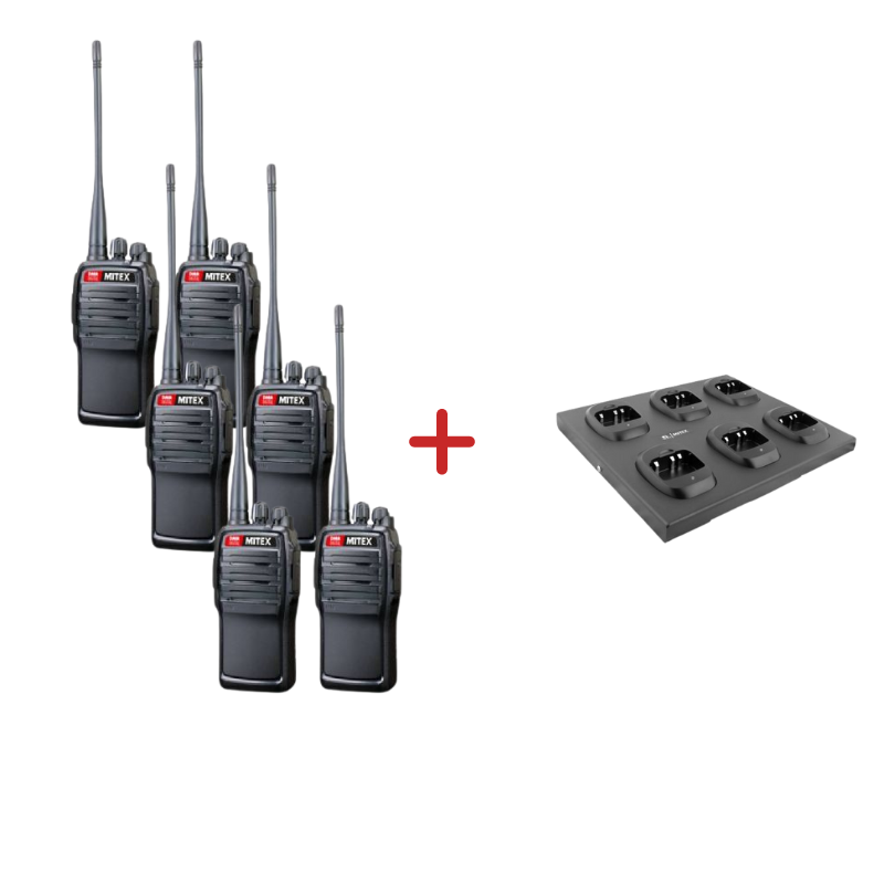Mitex General DMR UHF Six Pack + 6-Way Charger