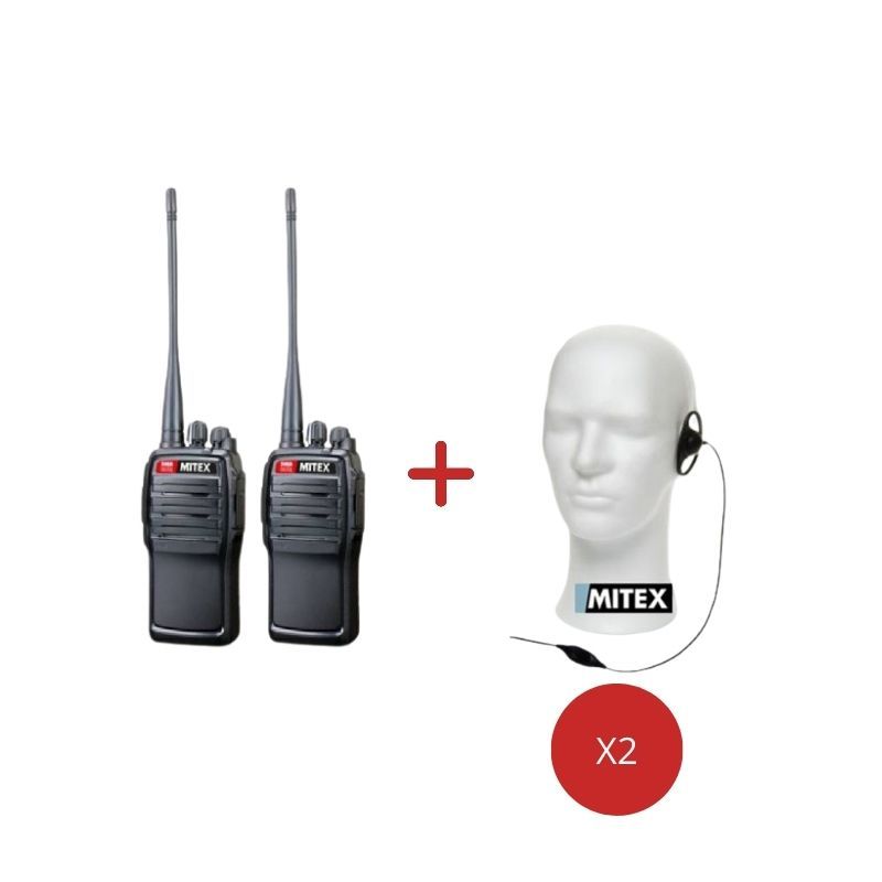 Mitex General DMR UHF Twin Pack + D-Shape Earpieces