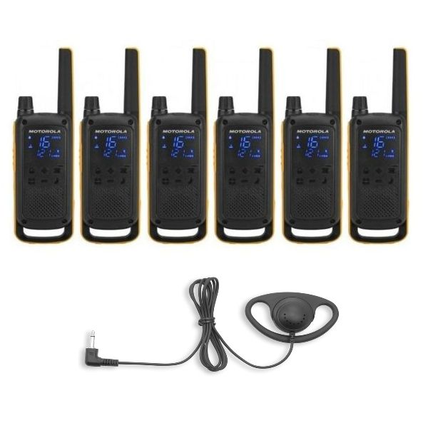 Motorola T82 Extreme Six Pack +  D Shaped Ear Pieces