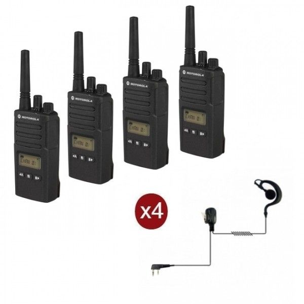 Motorola XT460 Quad-Pack with G-Shaped Earpiece & Carrying Case