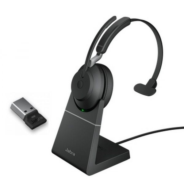 Jabra Evolve2 65 UC Mono USB-C with charging stand - Black